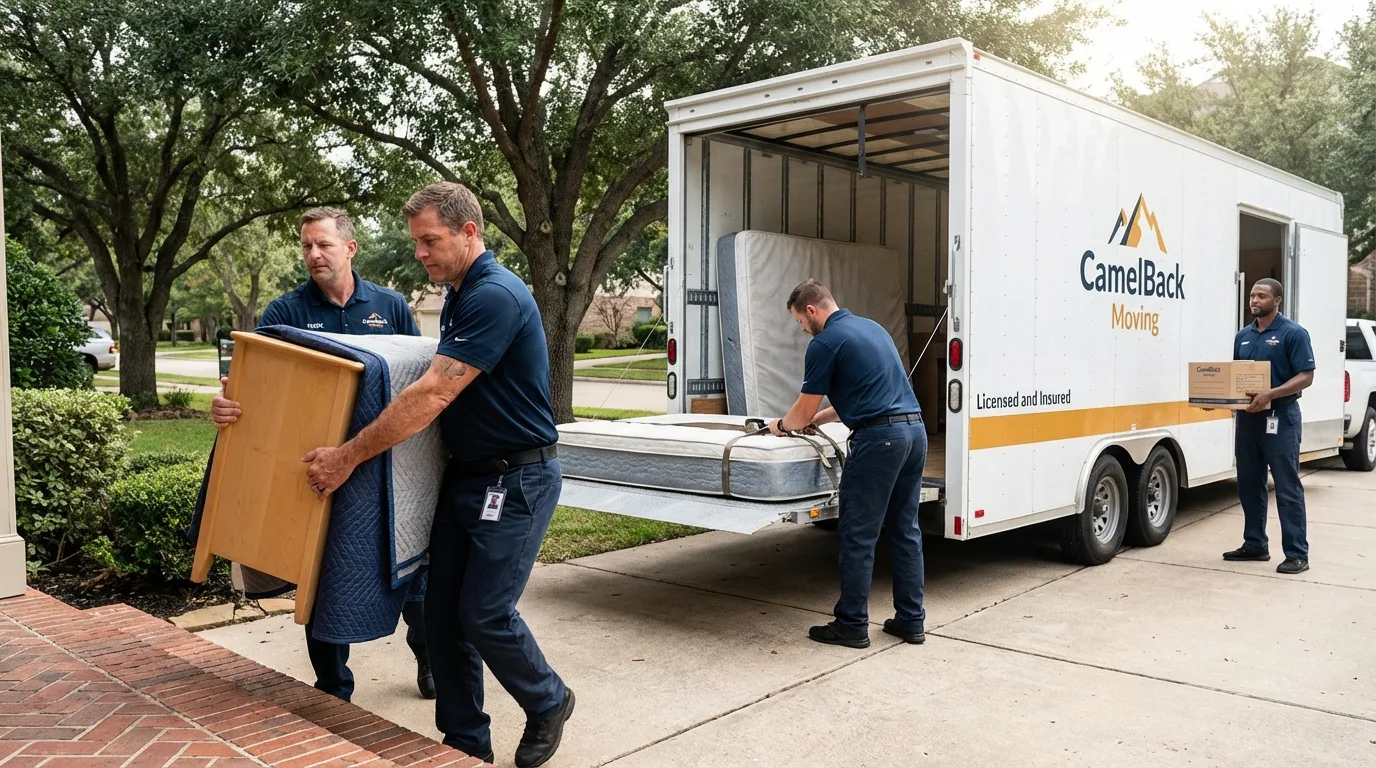 Crew loading residential truck for cross-state move from Ponte Vedra Beach, FL