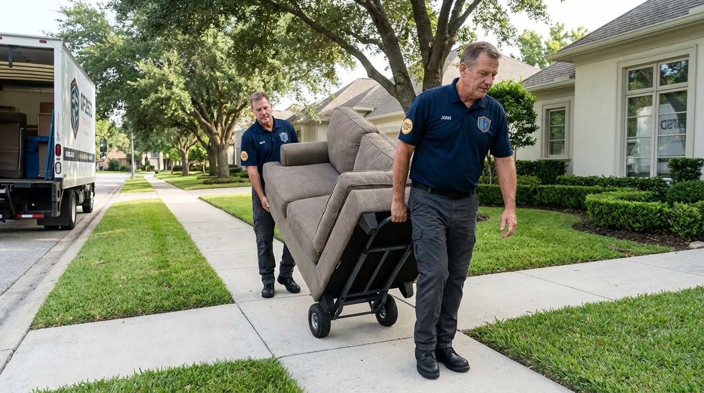Local residential moving crew loading furniture in Ponte Vedra Beach, FL