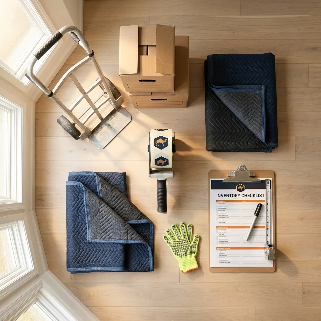 Professional moving supplies and packing materials layout for Ponte Vedra Beach residential relocations
